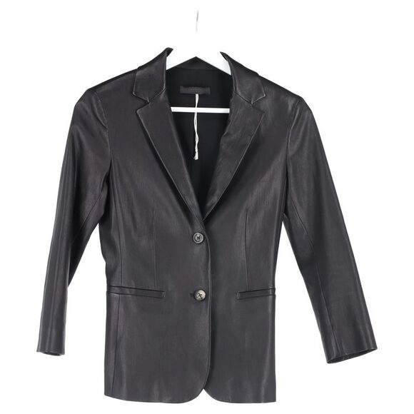 Pre Loved The Row Vintage Leather Blazer Jacket Women black Leather Jackets - Picture 2 of 6